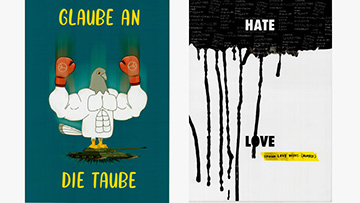 Plakate - Glaube an die Taube und HATE, LOVE wins