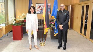 Landtagspräsidentin Muhterem Aras empfängt den indischen Botschafter Parvathaneni Harish