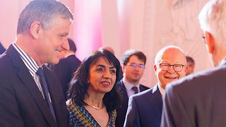 Landtagspräsidentin Aras im Gespräch