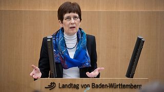 Prof. Dr. Angela Borgstedt am Rednerpult im Plenarsaal
