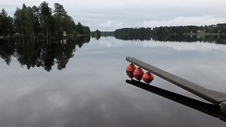 Blick auf den Fluss Kajaaninjoki