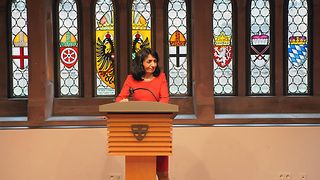 Landtagspräsidentin Aras hält am Abend beim Empfang im Freiburger Rathaus ein Grußwort.