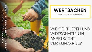 Wertsachen Titelgrafik - Hände von Mann und Kind mit Erde