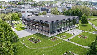 Landtagsgebäude aus der Vogelperspektive