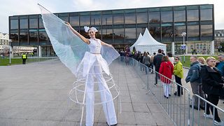 Lichtkunst vor dem Landtag