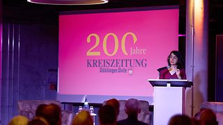 Landtagspräsidentin Aras am Redepult