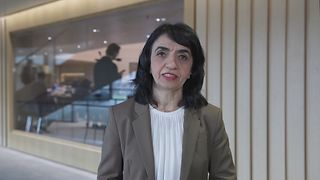 Landtagspräsidentin Muhterem Aras vor dem Plenarsaal