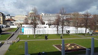 Blick vom Landtag in den Schlossgarten