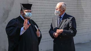 Kantor Nathan Goldman der Israelitischen Religionsgemeinschaft Württemberg und Andreas Keller vom Verein Zeichen der Erinnerung