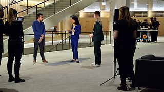 Abschlussgespräch mit Präsidentin Aras und den Moderatoren