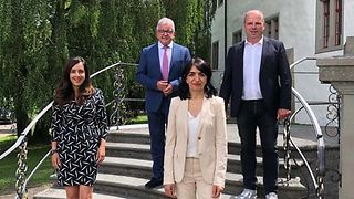 Vertreten den Landtag von Baden-Württemberg in der IPBK: Nese Erikli, Guido Wolf, Präsidentin Muhterem Aras und Martin Hahn.