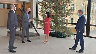 Die Bürgermeister im Gespräch mit Landtagspräsidentin Muhterem Aras